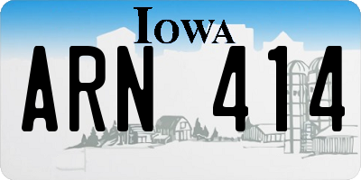 IA license plate ARN414