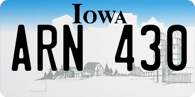 IA license plate ARN430