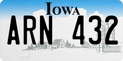 IA license plate ARN432