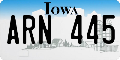 IA license plate ARN445