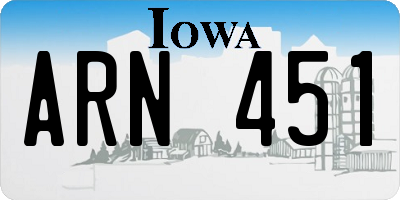 IA license plate ARN451