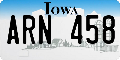 IA license plate ARN458