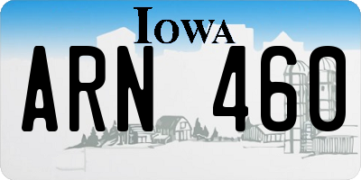 IA license plate ARN460