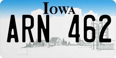 IA license plate ARN462