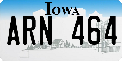 IA license plate ARN464