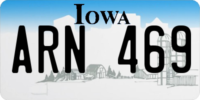 IA license plate ARN469