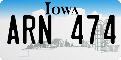 IA license plate ARN474