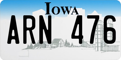 IA license plate ARN476