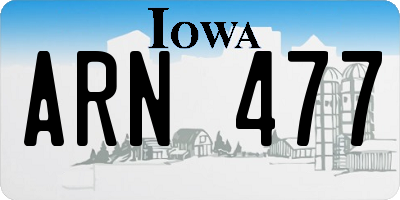 IA license plate ARN477