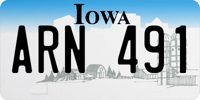 IA license plate ARN491