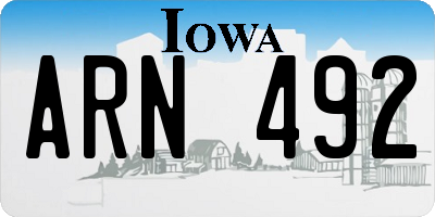 IA license plate ARN492