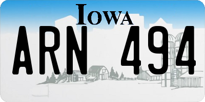 IA license plate ARN494