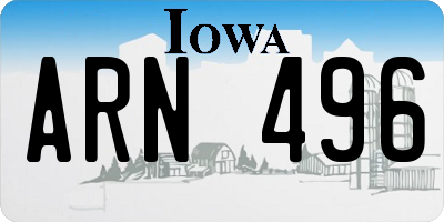 IA license plate ARN496