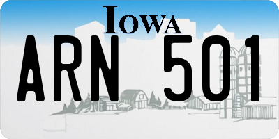 IA license plate ARN501