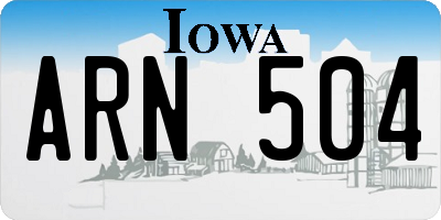 IA license plate ARN504