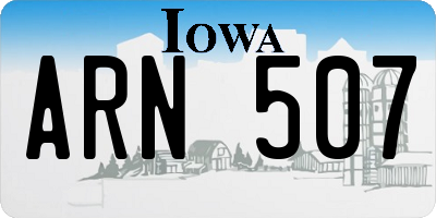 IA license plate ARN507