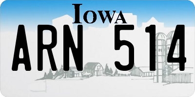 IA license plate ARN514