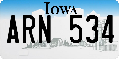IA license plate ARN534
