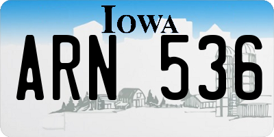 IA license plate ARN536