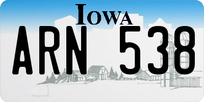IA license plate ARN538