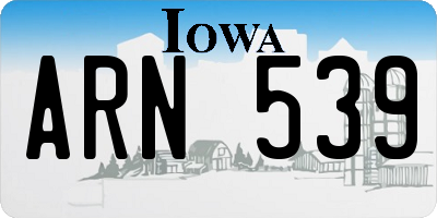 IA license plate ARN539
