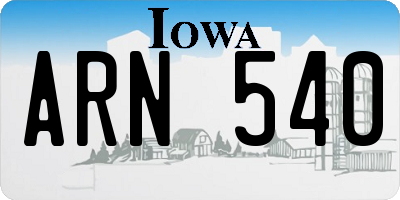IA license plate ARN540