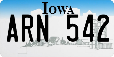 IA license plate ARN542