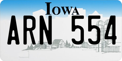 IA license plate ARN554