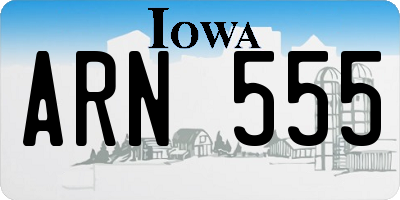 IA license plate ARN555