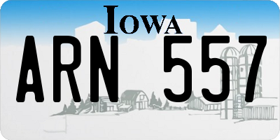 IA license plate ARN557
