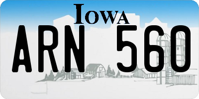 IA license plate ARN560