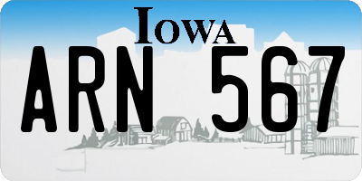 IA license plate ARN567