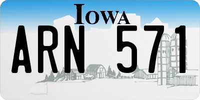 IA license plate ARN571