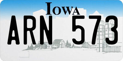 IA license plate ARN573
