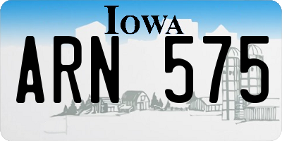 IA license plate ARN575