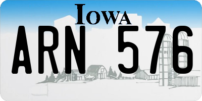 IA license plate ARN576