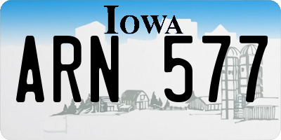 IA license plate ARN577