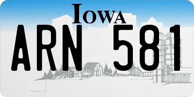 IA license plate ARN581