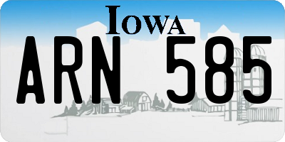 IA license plate ARN585