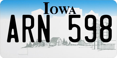 IA license plate ARN598