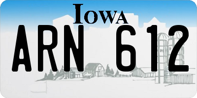 IA license plate ARN612