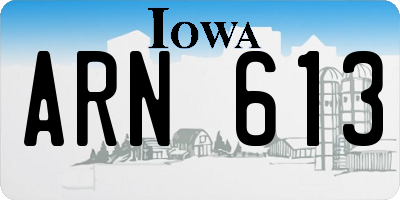 IA license plate ARN613