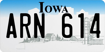 IA license plate ARN614