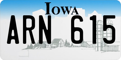 IA license plate ARN615
