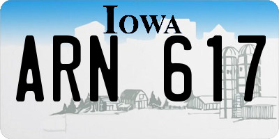 IA license plate ARN617