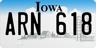 IA license plate ARN618