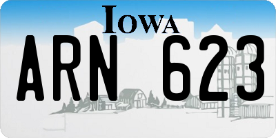 IA license plate ARN623