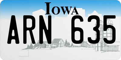 IA license plate ARN635