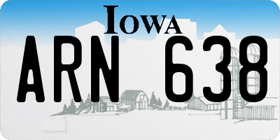 IA license plate ARN638