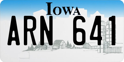 IA license plate ARN641